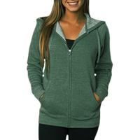 Independent Trading Co. Unisex Special Blend Raglan Full-Zip Hooded Sweatshirt, Moss / Moss, Front view