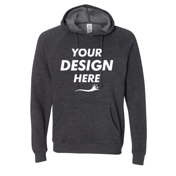 Independent Trading Co. Unisex Special Blend Raglan Hooded Sweatshirt, Carbon / Carbon, Front view, Mockup