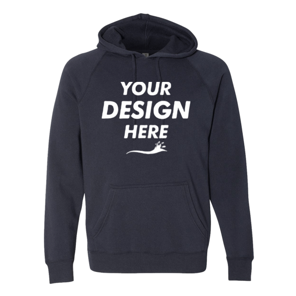 Independent Trading Co. Unisex Special Blend Raglan Hooded Sweatshirt, Classic Navy / Classic Navy, Front view, Mockup