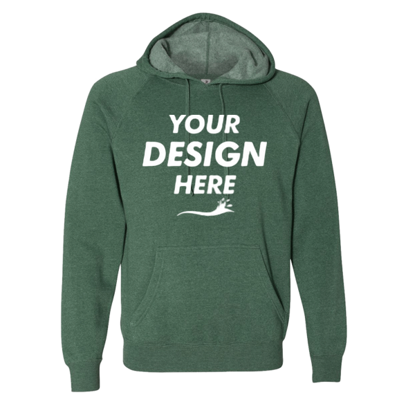 Independent Trading Co. Unisex Special Blend Raglan Hooded Sweatshirt, Moss / Moss, Front view, Mockup