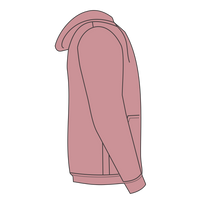 Independent Trading Co. Women's California Wave Wash Full-Zip Hooded Sweatshirt, Dusty Rose, Right Sleeve view