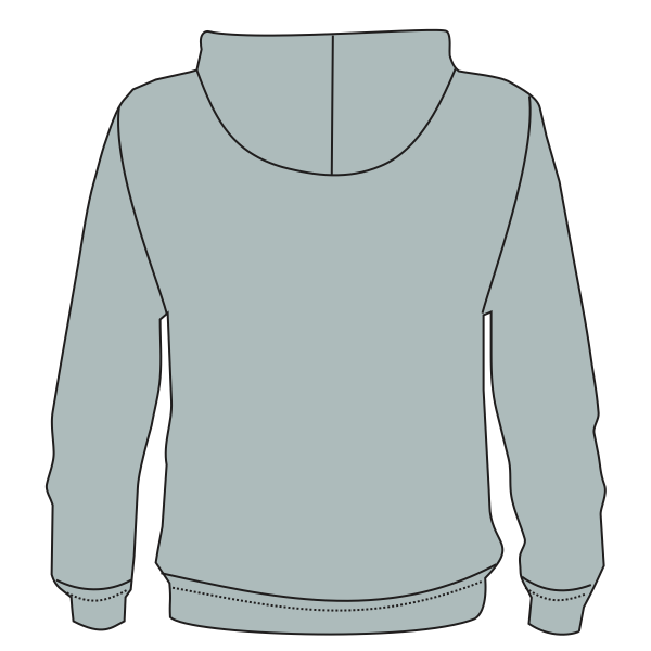 Independent Trading Co. Women's California Wave Wash Full-Zip Hooded Sweatshirt, Sage, Back view