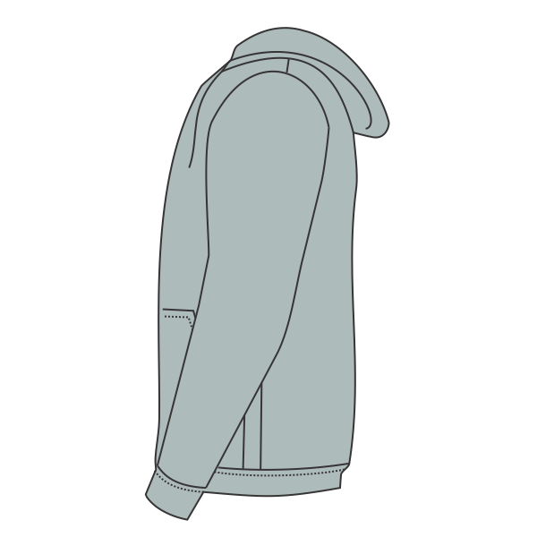 Independent Trading Co. Women's California Wave Wash Full-Zip Hooded Sweatshirt, Sage, Left Sleeve view