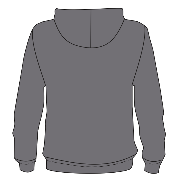 Independent Trading Co. Women's California Wave Wash Full-Zip Hooded Sweatshirt, Shadow, Back view