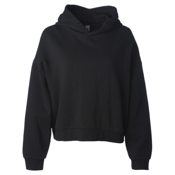 Independent Trading Co. Women's California Wave Wash Sunday Hooded Sweatshirt, Black, Front view