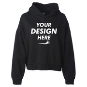 Independent Trading Co. Women's California Wave Wash Sunday Hooded Sweatshirt, Black, Front view, Mockup