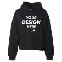 Independent Trading Co. Women's California Wave Wash Sunday Hooded Sweatshirt, Black, Front view, Mockup