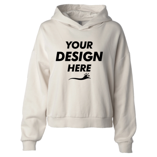Independent Trading Co. Women's California Wave Wash Sunday Hooded Sweatshirt, Bone, Front view, Mockup