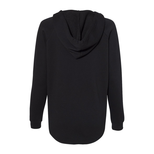 Independent Trading Co. Women’s Lightweight California Wave Wash Hooded Sweatshirt, Black, Back view