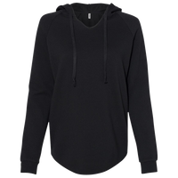 Independent Trading Co. Women’s Lightweight California Wave Wash Hooded Sweatshirt, Black, Front view
