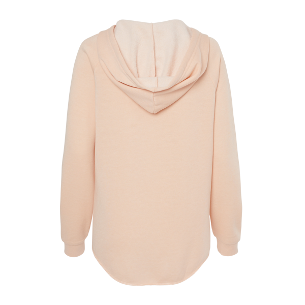 Independent Trading Co. Women’s Lightweight California Wave Wash Hooded Sweatshirt, Blush, Back view