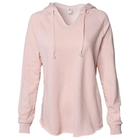 Independent Trading Co. Women’s Lightweight California Wave Wash Hooded Sweatshirt, Blush, Front view