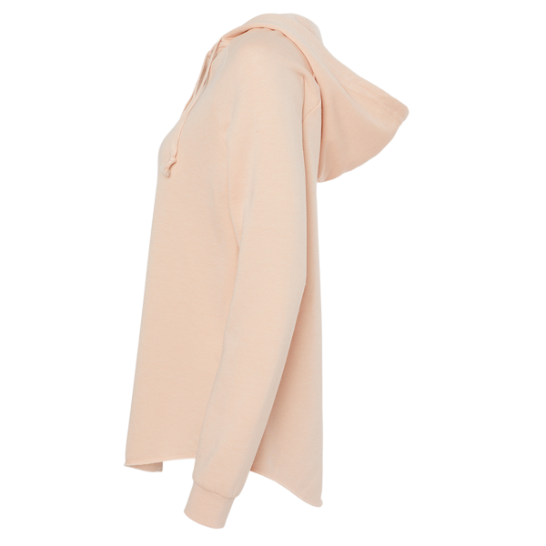Independent Trading Co. Women’s Lightweight California Wave Wash Hooded Sweatshirt, Blush, Left Sleeve view