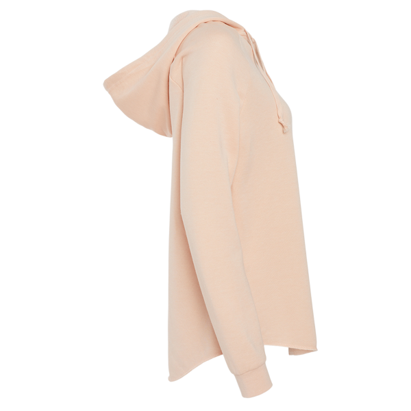 Independent Trading Co. Women’s Lightweight California Wave Wash Hooded Sweatshirt, Blush, Right Sleeve view