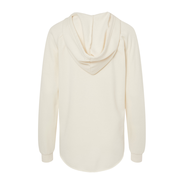 Independent Trading Co. Women’s Lightweight California Wave Wash Hooded Sweatshirt, Bone, Back view