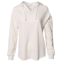 Independent Trading Co. Women’s Lightweight California Wave Wash Hooded Sweatshirt, Bone, Front view