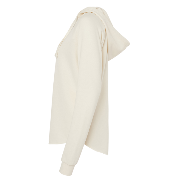 Independent Trading Co. Women’s Lightweight California Wave Wash Hooded Sweatshirt, Bone, Left Sleeve view