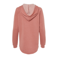 Independent Trading Co. Women’s Lightweight California Wave Wash Hooded Sweatshirt, Dusty Rose, Back view