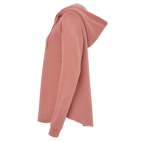 Independent Trading Co. Women’s Lightweight California Wave Wash Hooded Sweatshirt, Dusty Rose, Left Sleeve view