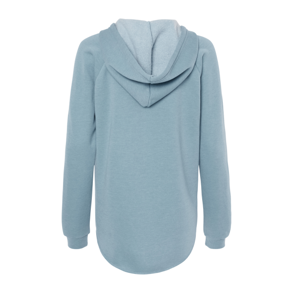 Independent Trading Co. Women’s Lightweight California Wave Wash Hooded Sweatshirt, Misty Blue, Back view