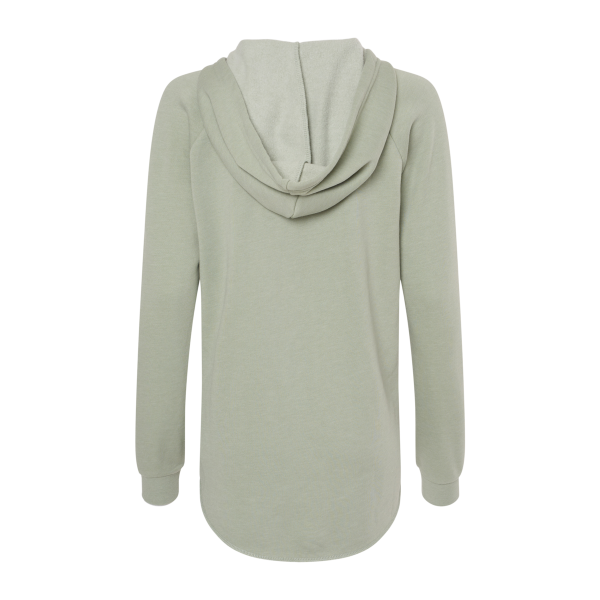 Independent Trading Co. Women’s Lightweight California Wave Wash Hooded Sweatshirt, Sage, Back view