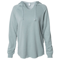 Independent Trading Co. Women’s Lightweight California Wave Wash Hooded Sweatshirt, Sage, Front view