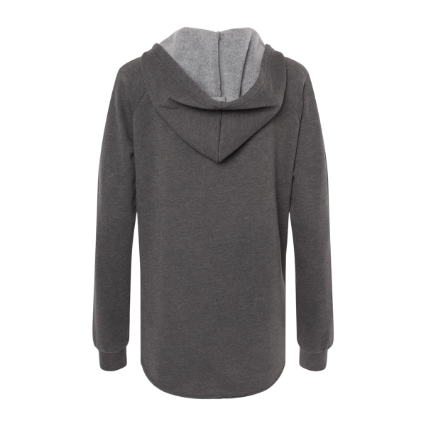 Independent Trading Co. Women’s Lightweight California Wave Wash Hooded Sweatshirt, Shadow, Back view