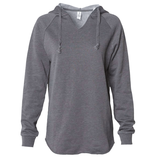 Independent Trading Co. Women’s Lightweight California Wave Wash Hooded Sweatshirt, Shadow, Front view