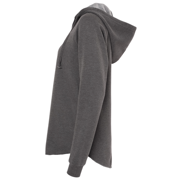 Independent Trading Co. Women’s Lightweight California Wave Wash Hooded Sweatshirt, Shadow, Left Sleeve view
