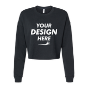 Independent Trading Co. Women's Lightweight Crop Crewneck Sweatshirt, Black, Front view, Mockup