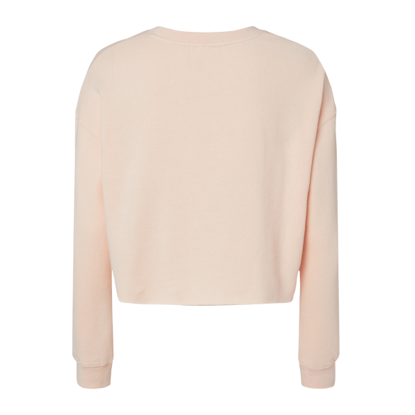 Independent Trading Co. Women's Lightweight Crop Crewneck Sweatshirt, Blush, Back view