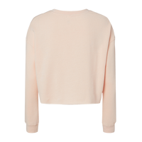 Independent Trading Co. Women's Lightweight Crop Crewneck Sweatshirt, Blush, Back view