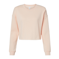 Independent Trading Co. Women's Lightweight Crop Crewneck Sweatshirt, Blush, Front view