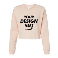 Independent Trading Co. Women's Lightweight Crop Crewneck Sweatshirt, Blush, Front view, Mockup