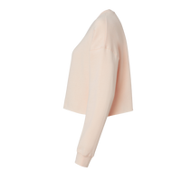 Independent Trading Co. Women's Lightweight Crop Crewneck Sweatshirt, Blush, Left Sleeve view