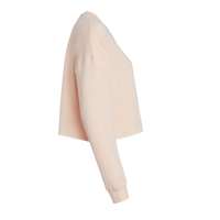 Independent Trading Co. Women's Lightweight Crop Crewneck Sweatshirt, Blush, Right Sleeve view