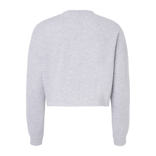 Independent Trading Co. Women's Lightweight Crop Crewneck Sweatshirt, Grey Heather, Back view