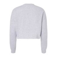Independent Trading Co. Women's Lightweight Crop Crewneck Sweatshirt, Grey Heather, Back view