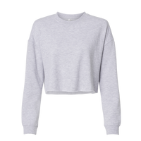 Independent Trading Co. Women's Lightweight Crop Crewneck Sweatshirt, Grey Heather, Front view