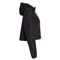 Independent Trading Co. Women's Lightweight Quarter-Zip Pullover Crop Windbreaker, Black / Black, Right Sleeve view