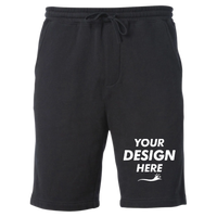 Independent Trading Co. Youth Lightweight Special Blend Fleece Shorts, Black, Front view, Mockup