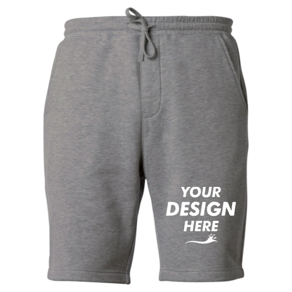 Independent Trading Co. Youth Lightweight Special Blend Fleece Shorts, Nickel, Front view, Mockup