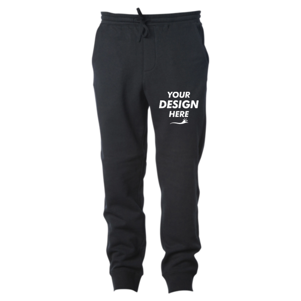 Independent Trading Co. Youth Lightweight Special Blend Sweatpants, Black, Front view, Mockup