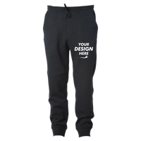 Independent Trading Co. Youth Lightweight Special Blend Sweatpants, Black, Front view, Mockup
