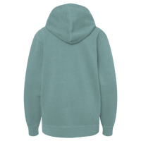 Independent Trading Co. Youth Midweight Pigment-Dyed Hooded Sweatshirt, Pigment Alpine Green, Back view