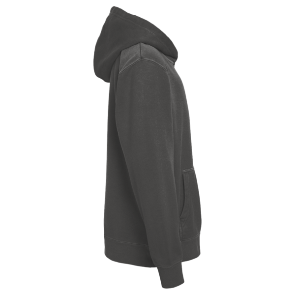 Independent Trading Co. Youth Midweight Pigment-Dyed Hooded Sweatshirt, Pigment Black, Right Sleeve view