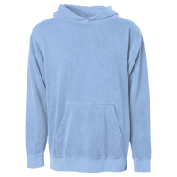 Independent Trading Co. Youth Midweight Pigment-Dyed Hooded Sweatshirt, Pigment Light Blue, Front view