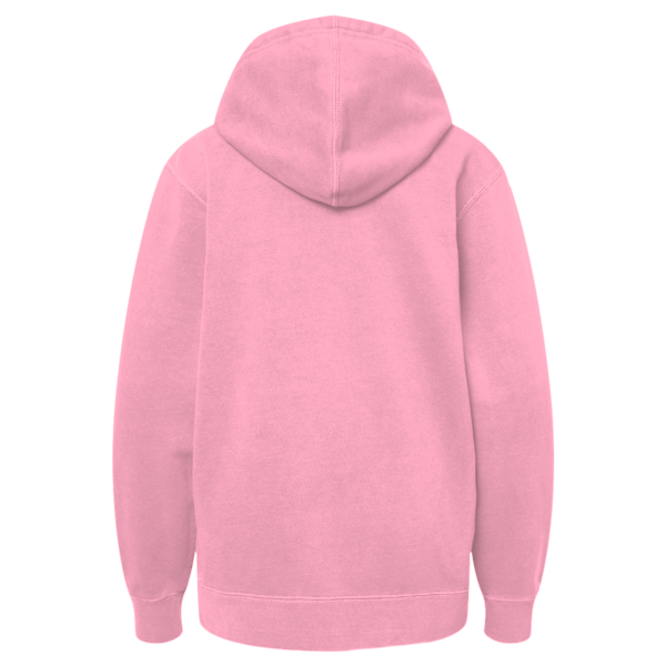 Independent Trading Co. Youth Midweight Pigment-Dyed Hooded Sweatshirt, Pigment Pink, Back view