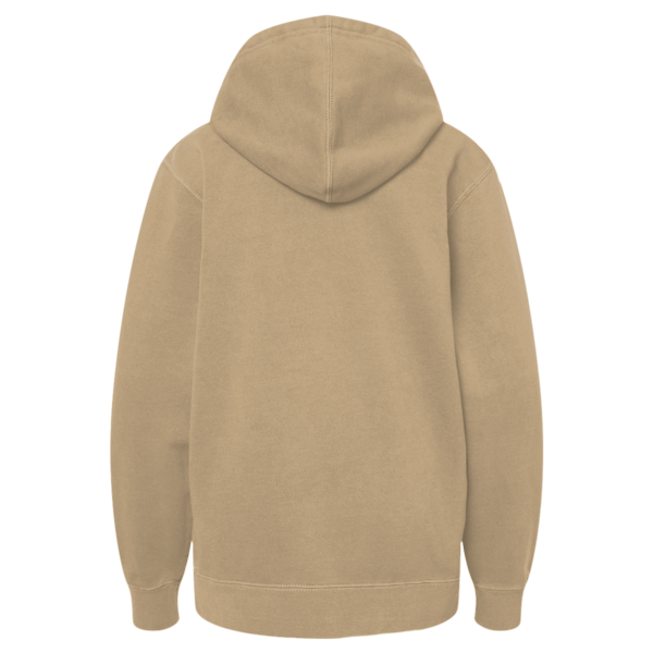 Independent Trading Co. Youth Midweight Pigment-Dyed Hooded Sweatshirt, Pigment Sandstone, Back view