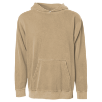 Independent Trading Co. Youth Midweight Pigment-Dyed Hooded Sweatshirt, Pigment Sandstone, Front view